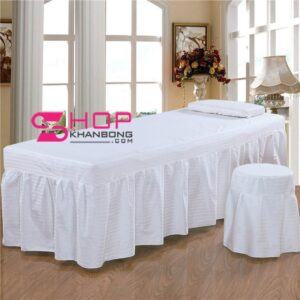 ga trang 300x300 - Bộ Drap Trải Spa Cotton Vải Trắng Kẻ