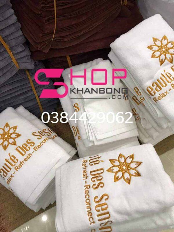 Khăn Tắm Spa Chất Cotton Thêu Logo