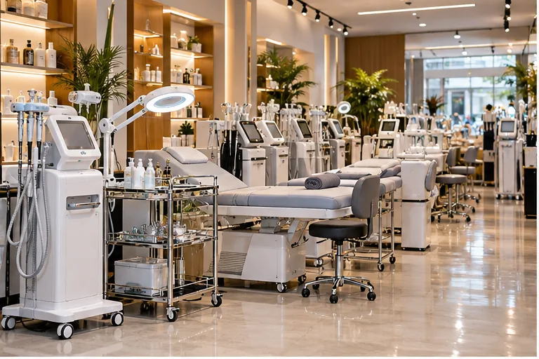Minh họa công việc cung cấp thiết bị spa và chuẩn bị đơn hàng